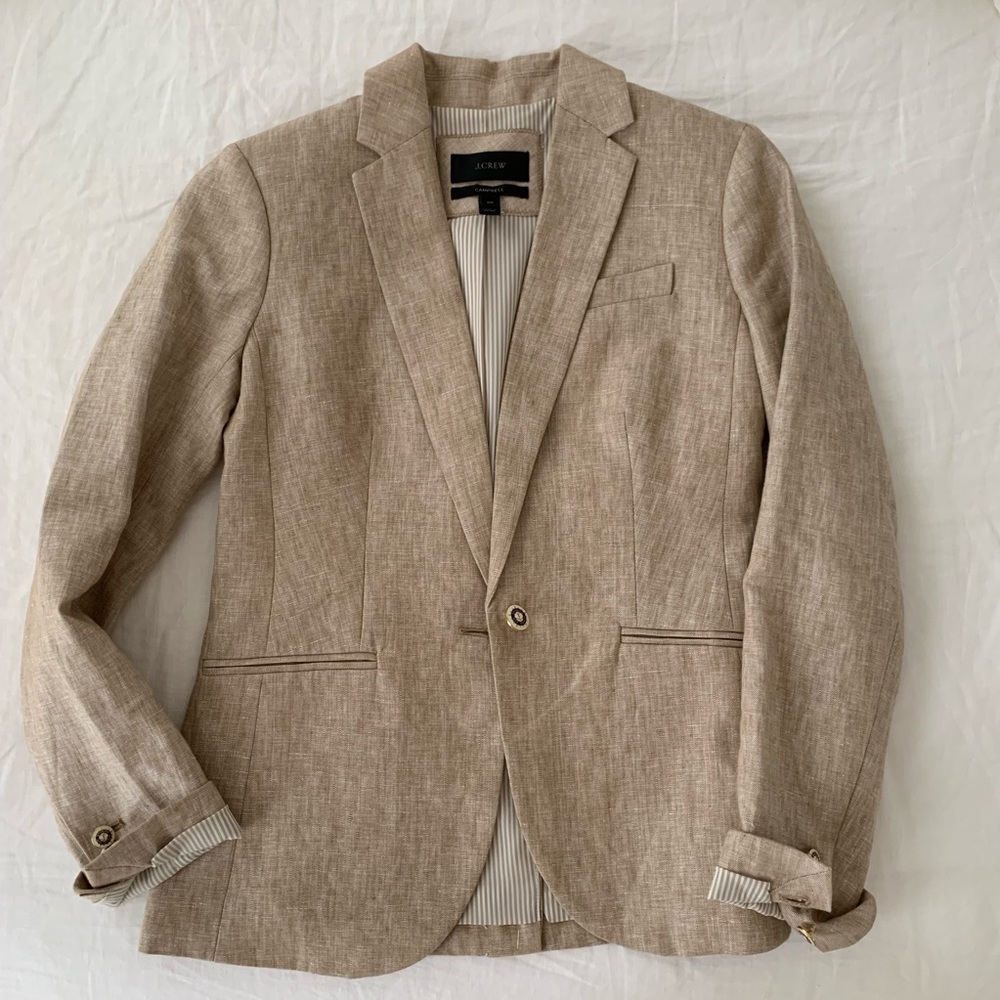 J. Crew retail linen Campbell blazer